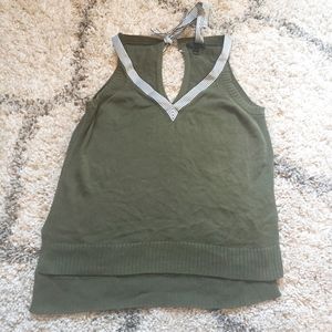 J crew v-neck sweater tank with contrast trim